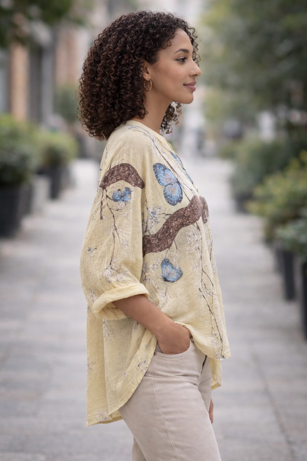 Butterfly Relaxed Tunic Blouse
