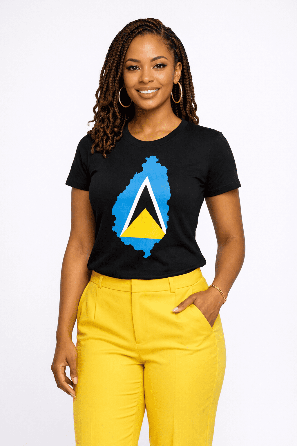 Clara St Lucia Country Flag Top