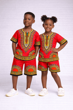 Unisex Vibrant and Traditional Children's Dashiki Set