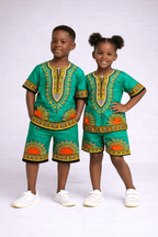 Unisex Vibrant and Traditional Children's Dashiki Set