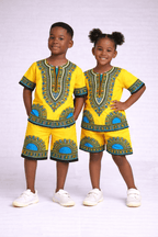 Unisex Vibrant and Traditional Children's Dashiki Set