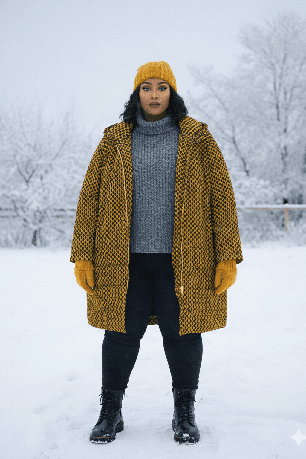 Brown African Print Quilted Padded Coat