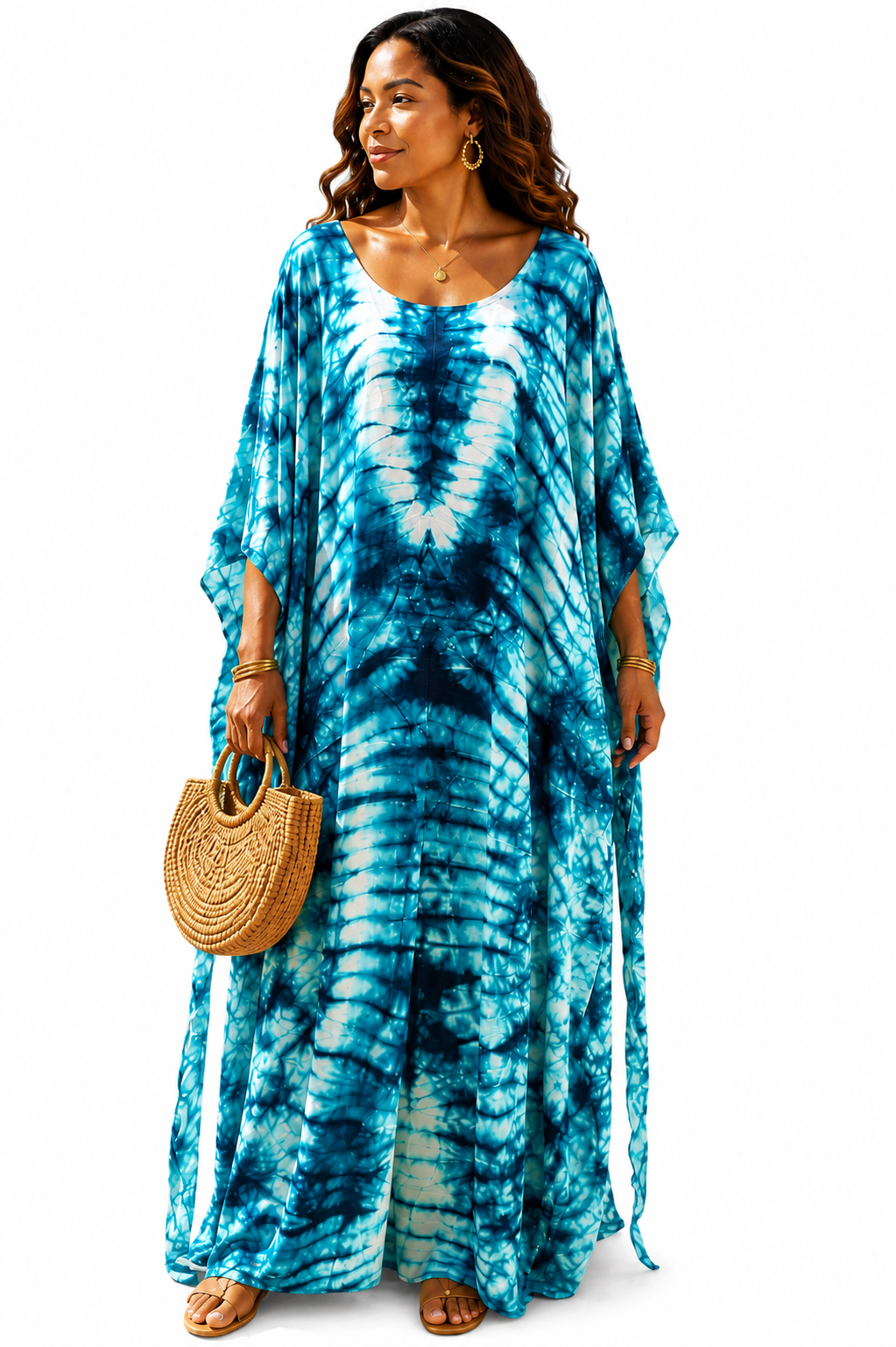 Tie-Dye Kaftan with Matching Headscarf- Sefa