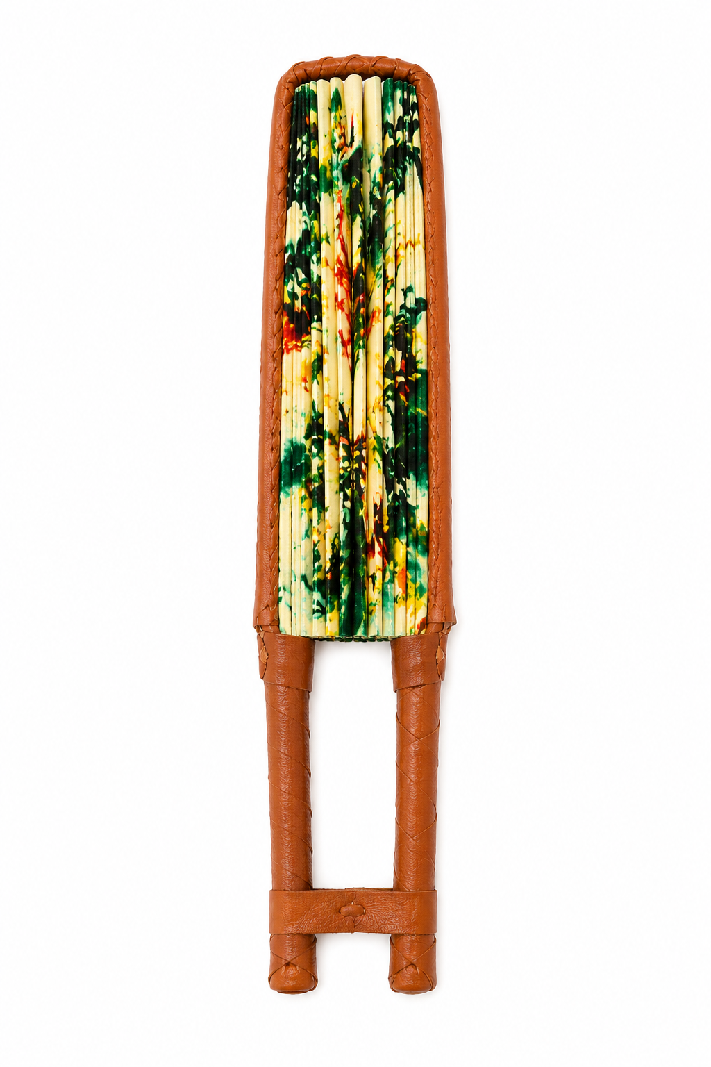 African Print Folding Hand Fan – Ankara Wax Print Fabric Fan with Leather Handle (Copy)