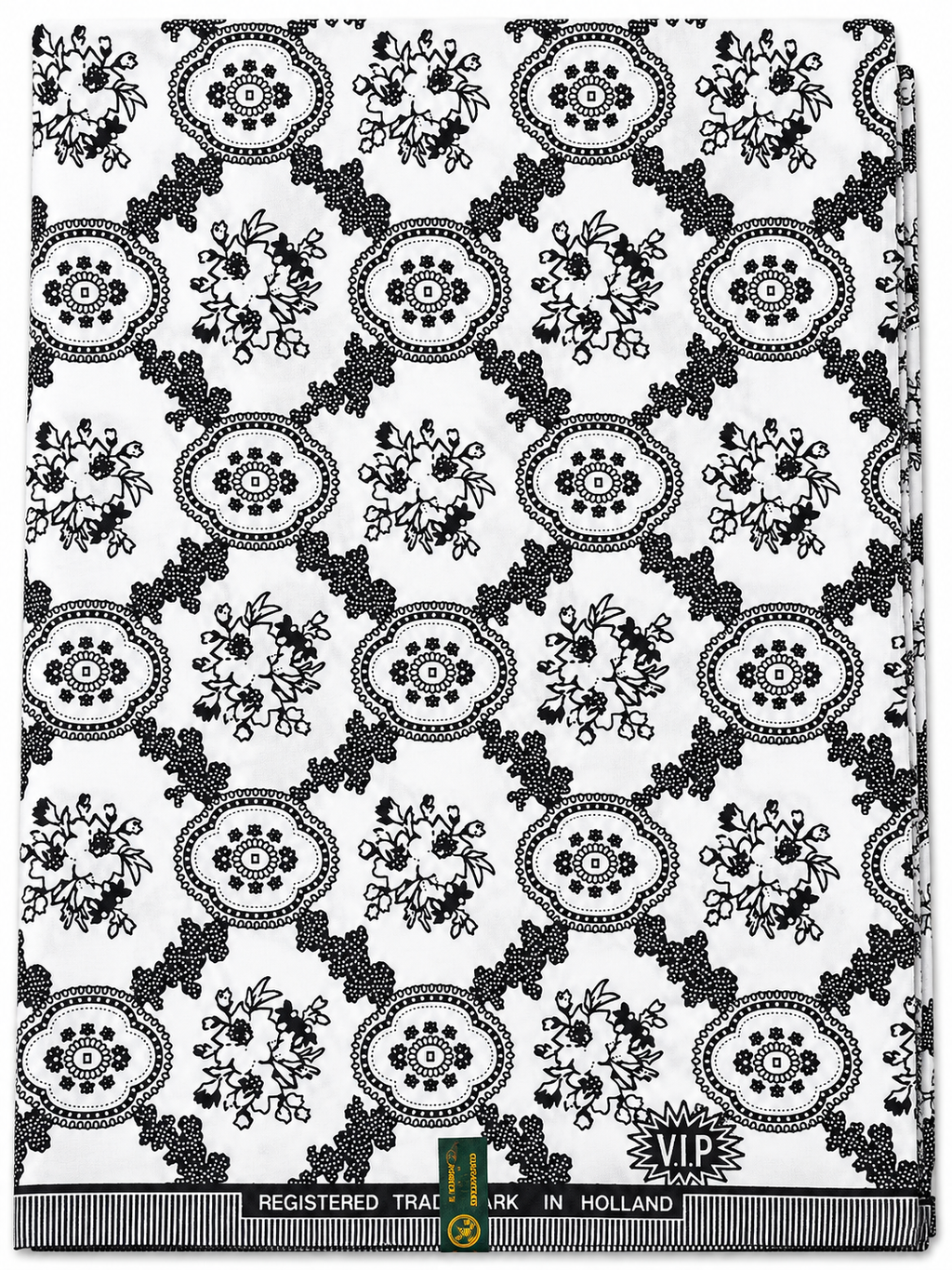 6-Yard Black and White Africa Print Ankara Fabric Wax Print Suitable For Any African  Apparel