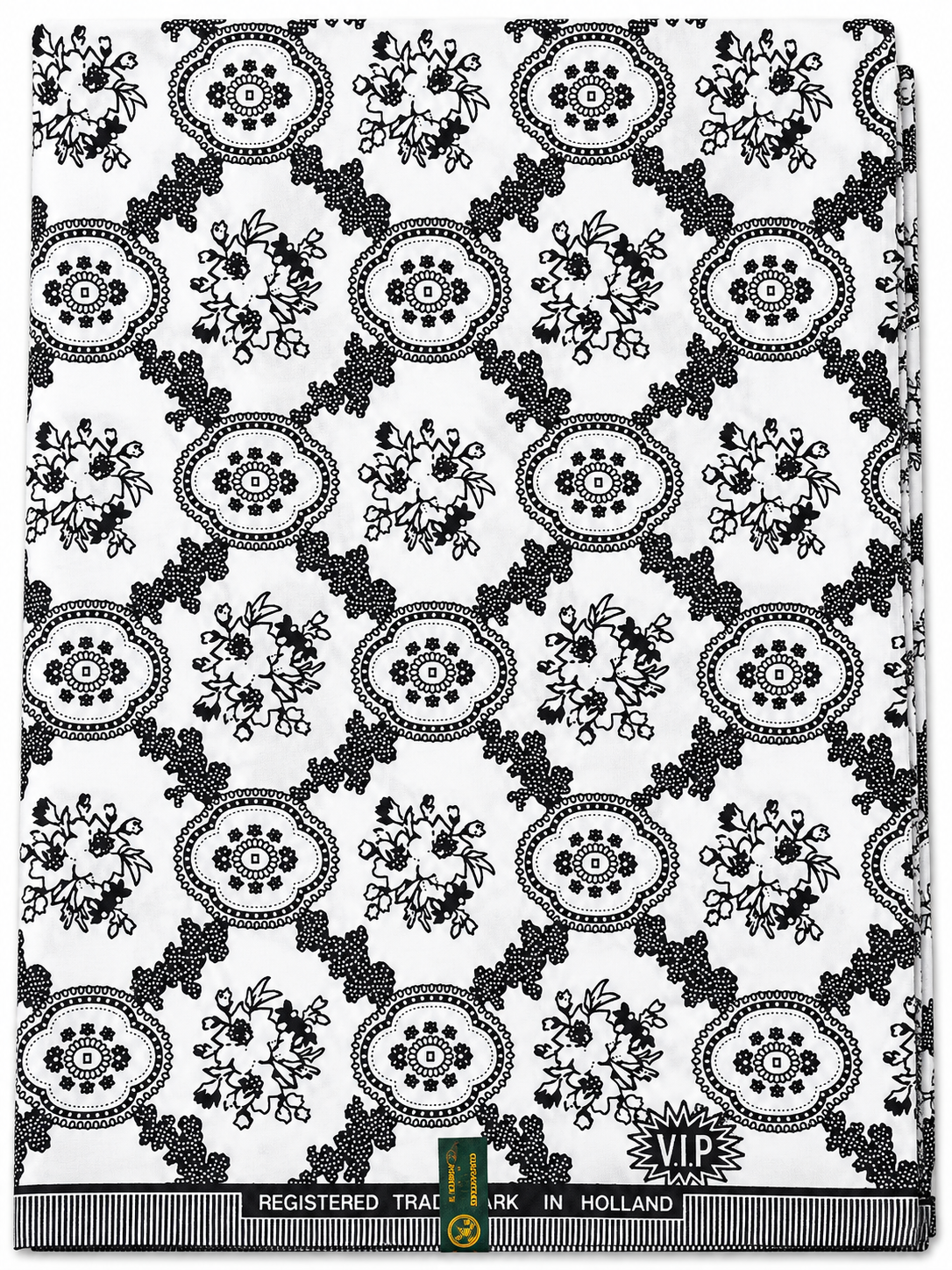 6-Yard Black and White Africa Print Ankara Fabric Wax Print Suitable For Any African  Apparel
