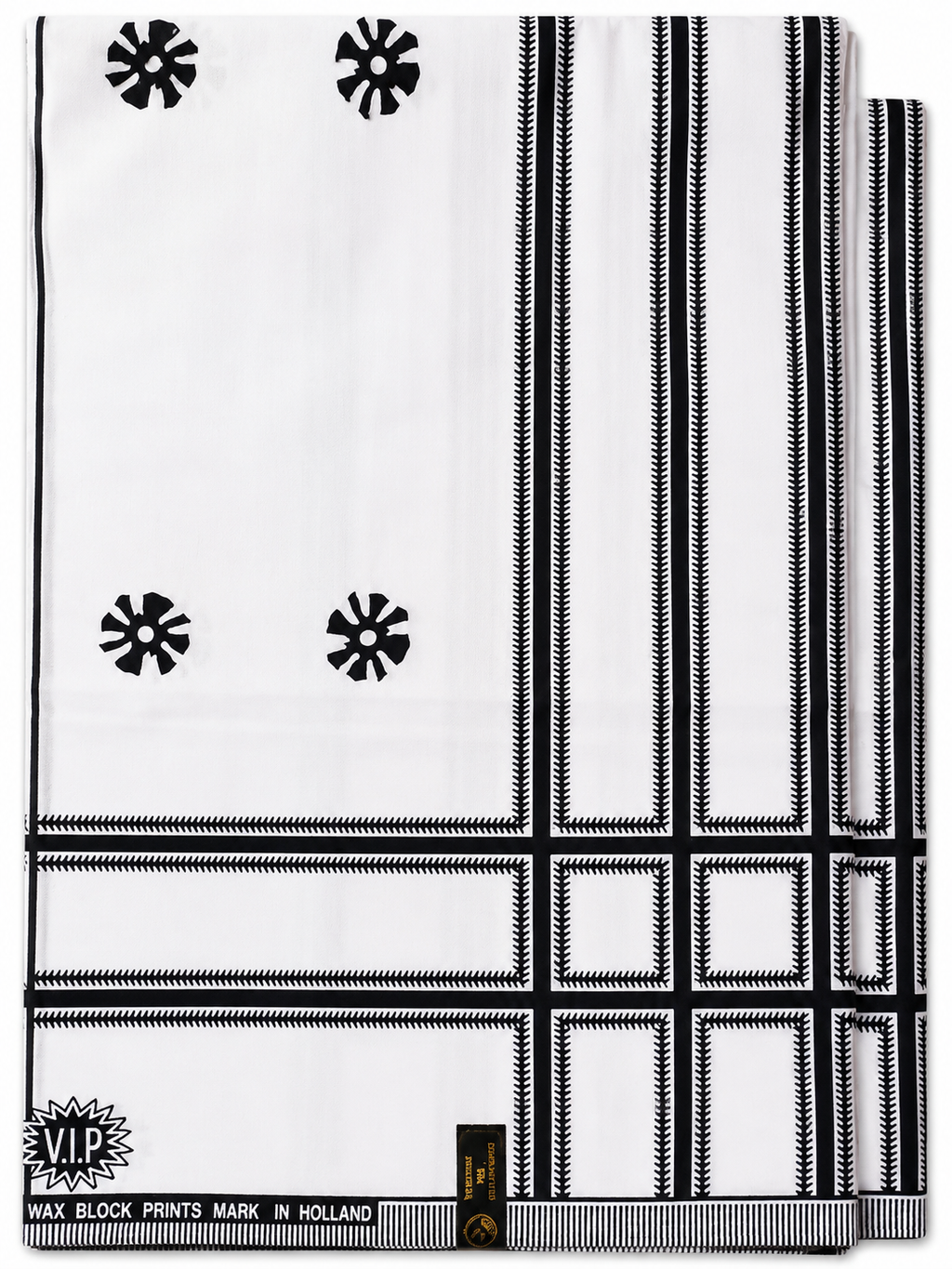 6-Yard Black and White Africa Print Ankara Fabric Wax Print Suitable For Any African  Apparel