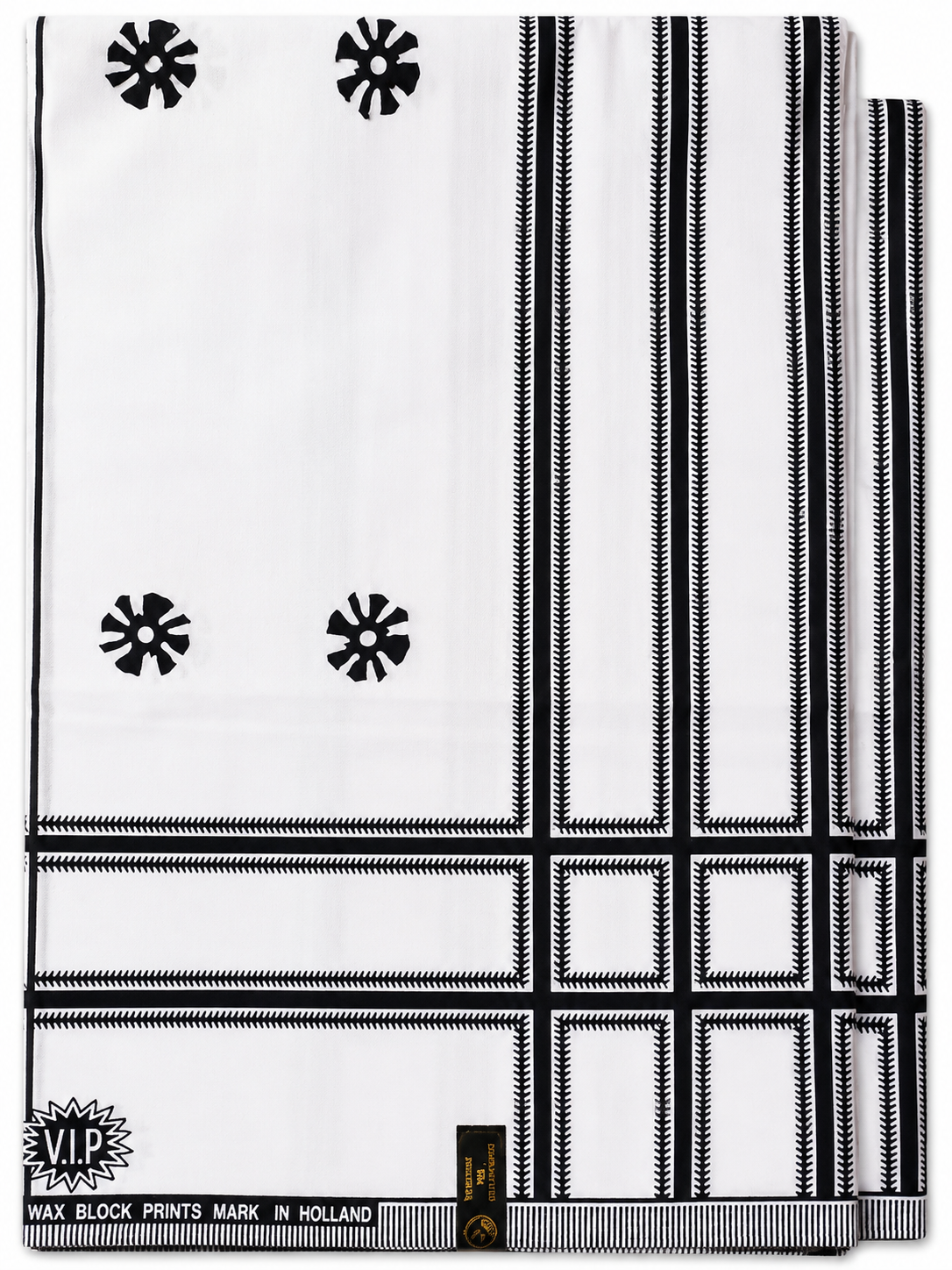 6-Yard Black and White Africa Print Ankara Fabric Wax Print Suitable For Any African  Apparel