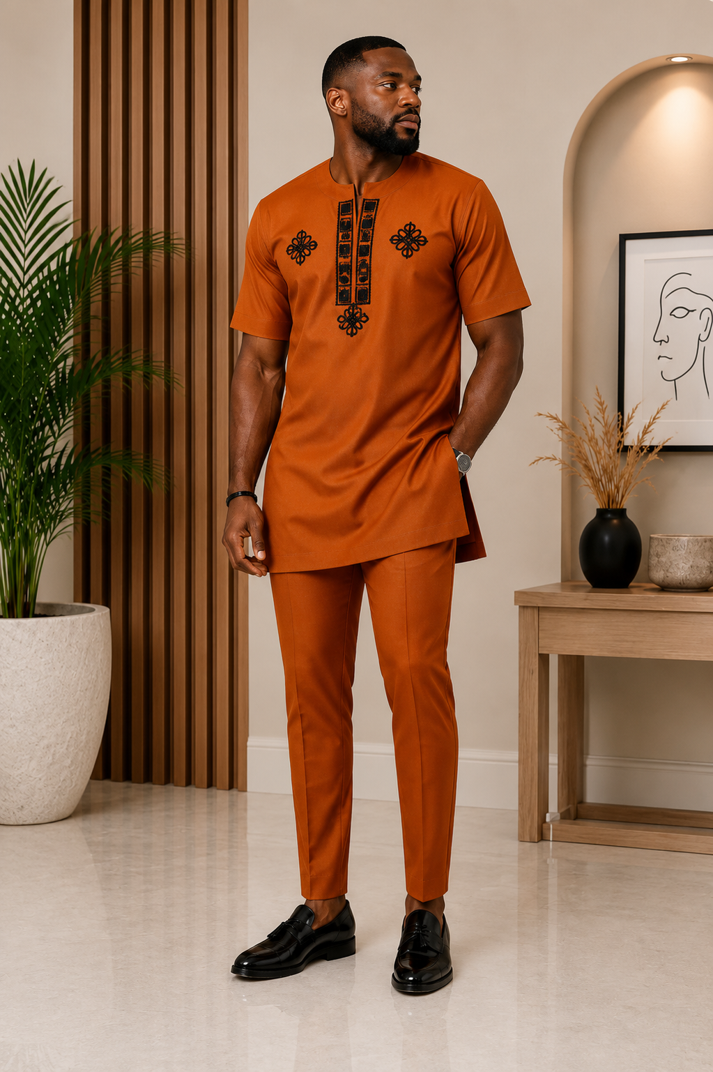 Men's African Two Piece Set