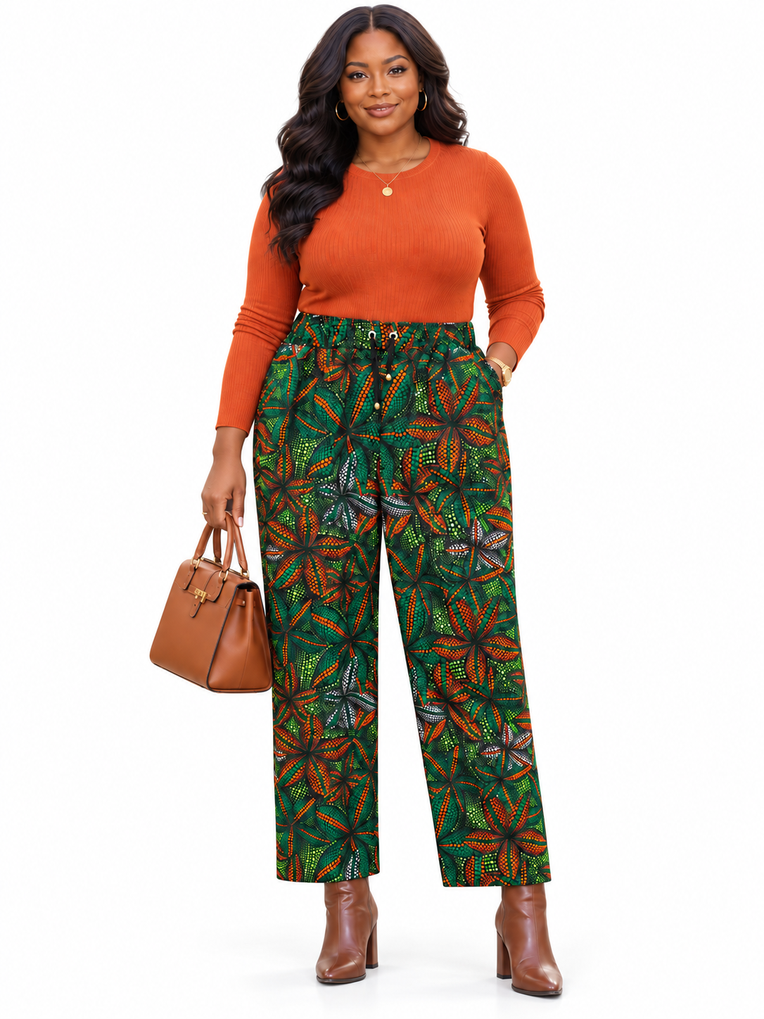 Amy Ankara African Print Drawstring Trousers