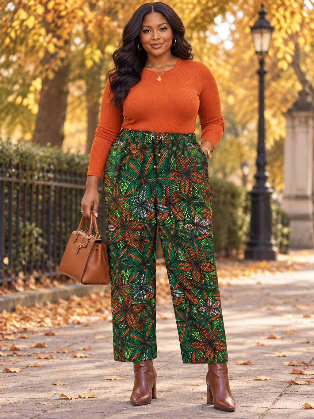 Amy Ankara African Print Drawstring Trousers
