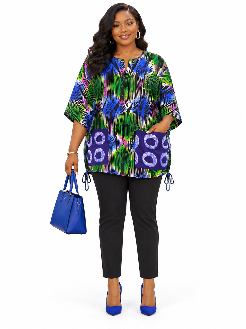 Itohan Multicolour African Print Pocket Tunic Top