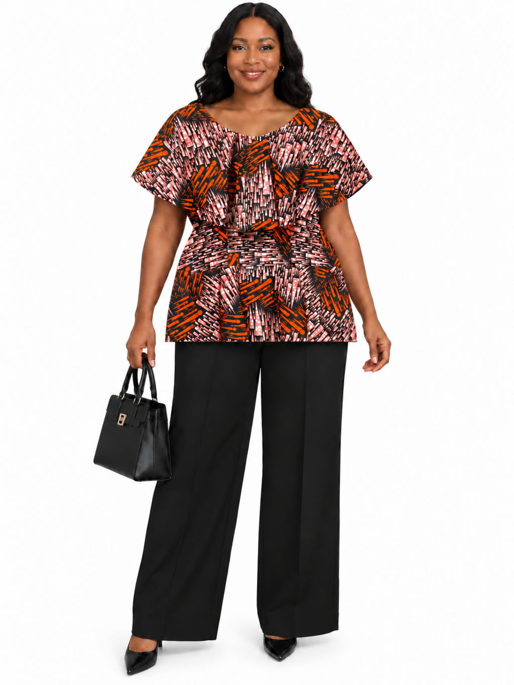 Biola Ankara African Print Peplum Top