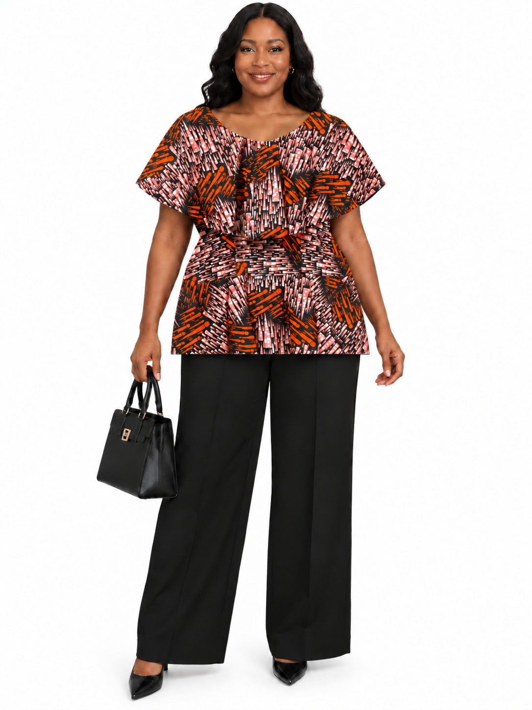 Biola Ankara African Print Peplum Top