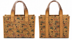 Floral Cork Tote Bag – Large Botanical Print Shoulder Handbag
