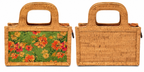 Cork Floral Print Handbag – Structured Top Handle Bag