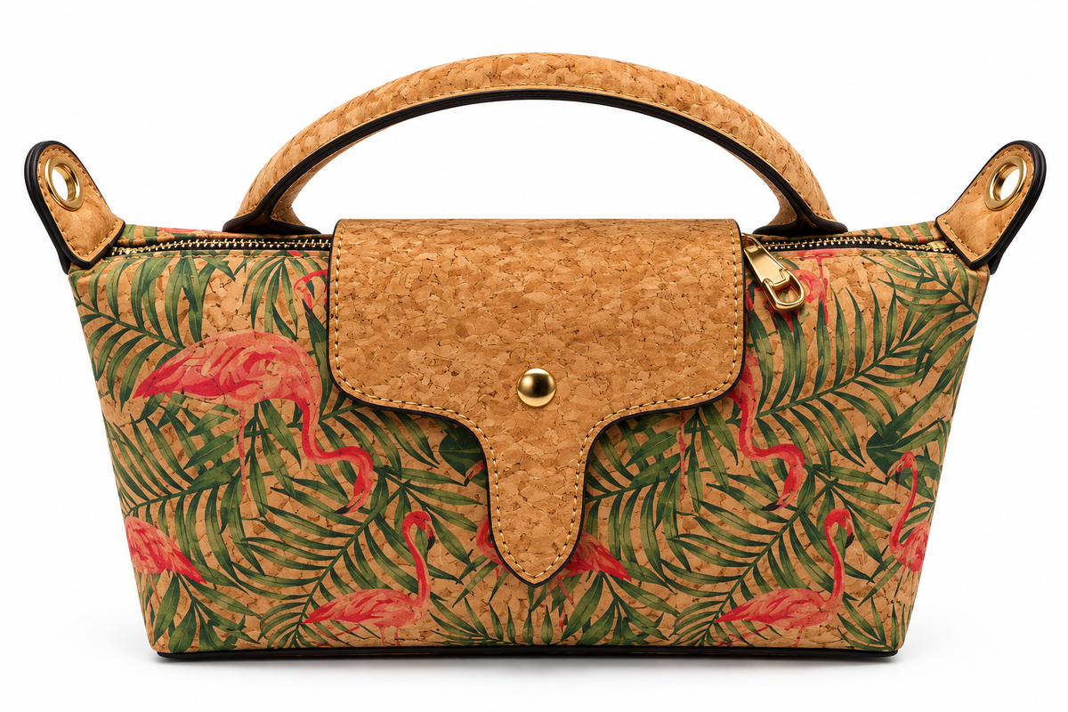 Printed Cork Mini Handbag – Top Handle & Crossbody Bag