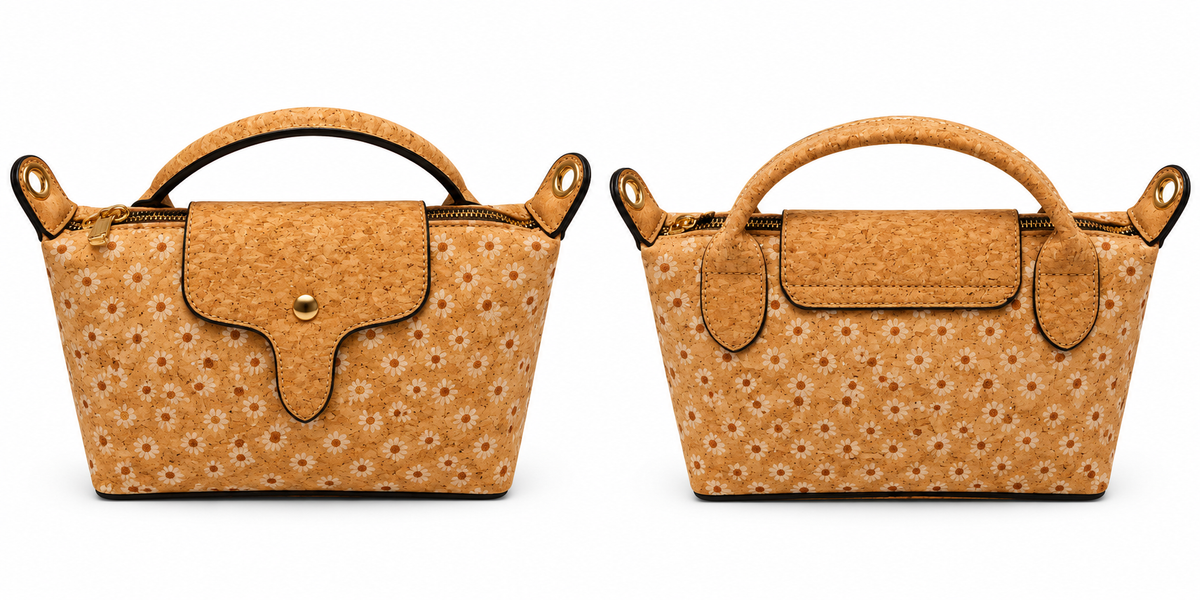 Printed Cork Mini Handbag – Top Handle & Crossbody Bag