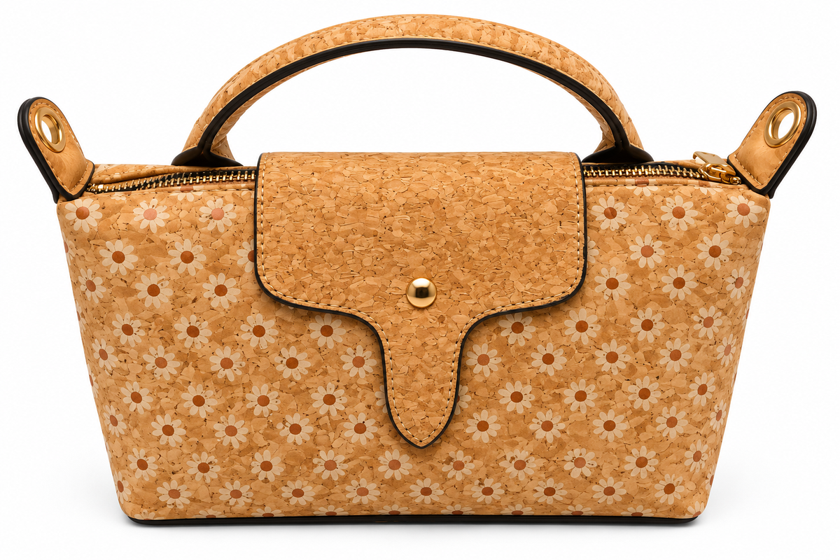 Printed Cork Mini Handbag – Top Handle & Crossbody Bag