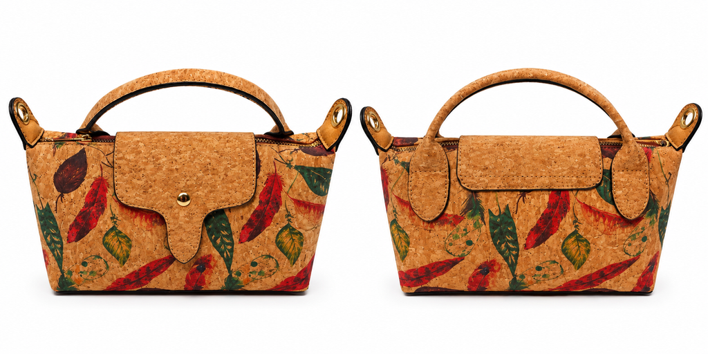 Printed Cork Mini Handbag – Top Handle & Crossbody Bag
