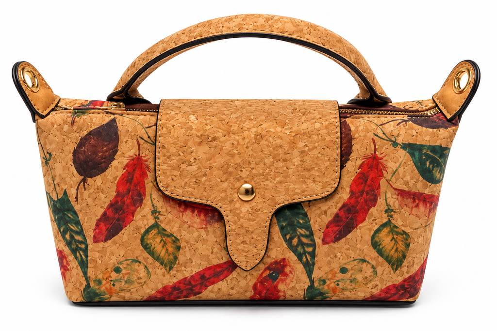 Printed Cork Mini Handbag – Top Handle & Crossbody Bag