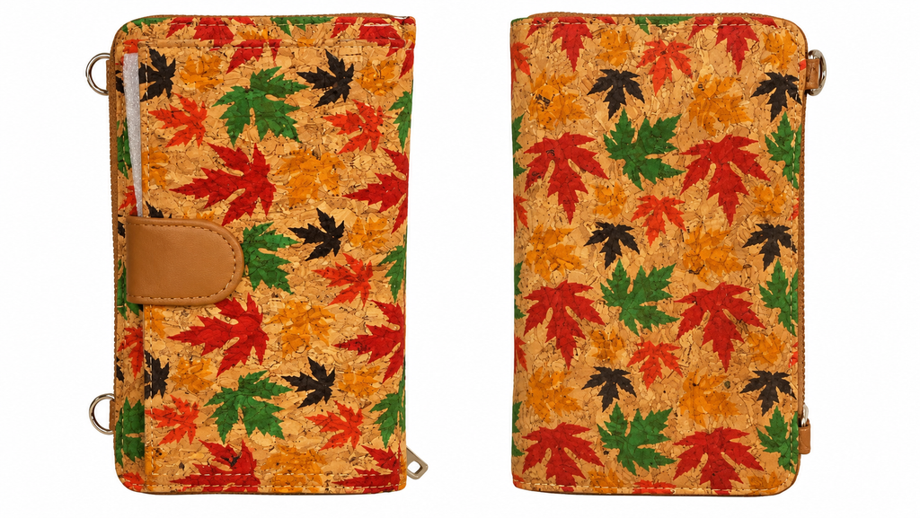 Printed Cork Crossbody Phone Wallet & Purse – Multi-Design Collection