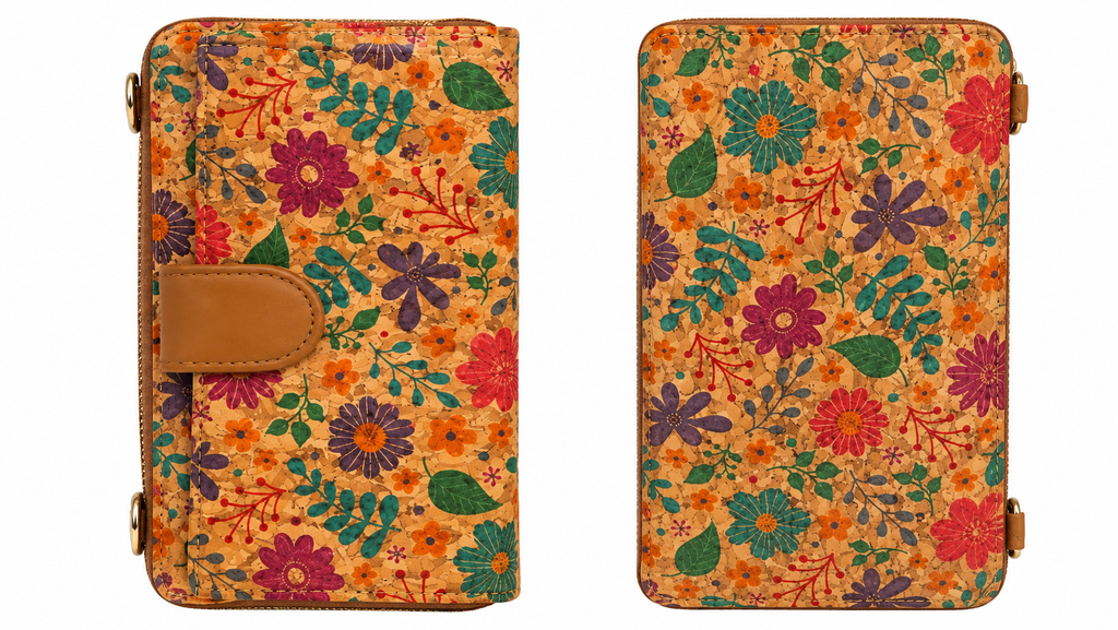 Printed Cork Crossbody Phone Wallet & Purse – Multi-Design Collection
