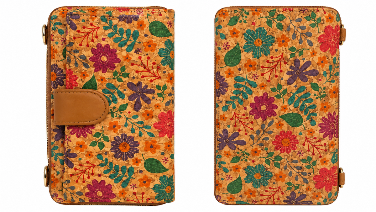 Printed Cork Crossbody Phone Wallet & Purse – Multi-Design Collection