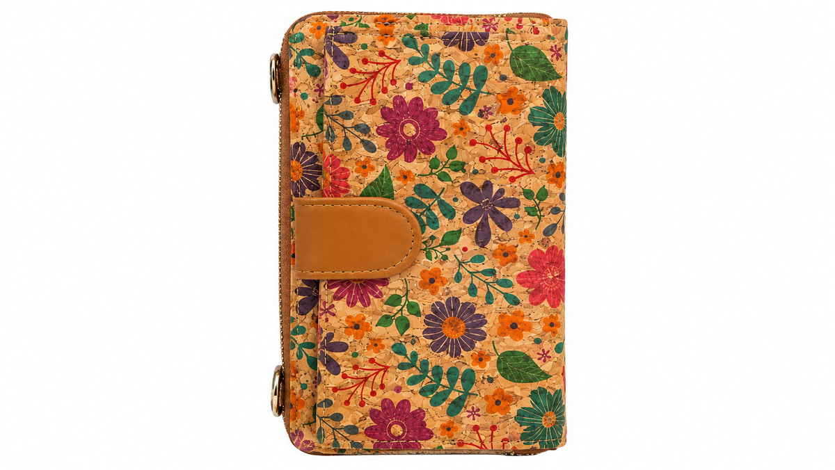 Printed Cork Crossbody Phone Wallet & Purse – Multi-Design Collection