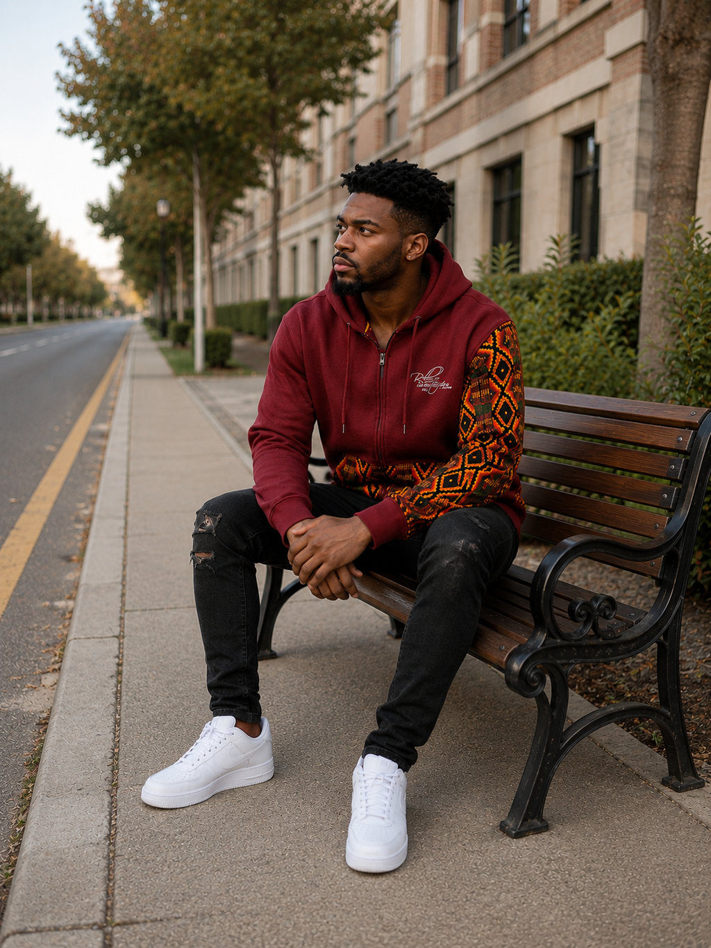 Afro-Fusion Hoodie – Unisex Ankara Print Pullover Hoodie