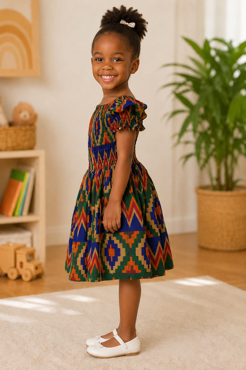 Girls African Print Dress