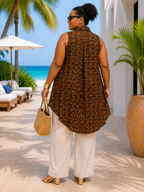 Colourful Woven Asymmetrical Collared Kimono - Jessy