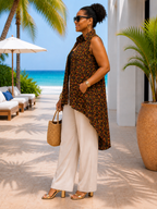Colourful Woven Asymmetrical Collared Kimono - Jessy