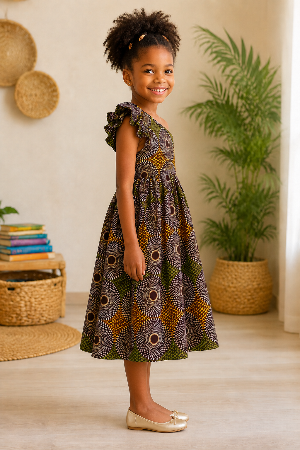 Girls African Print Dress
