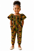 Girls African Print Jumpsuit