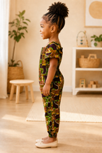 Girls African Print Jumpsuit