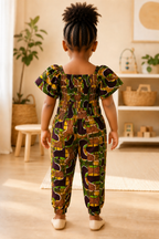 Girls African Print Jumpsuit
