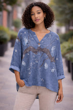 Butterfly Relaxed Tunic Blouse