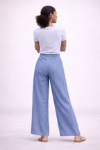 Women’s Button Detail Wide Leg Linen Blend Trousers