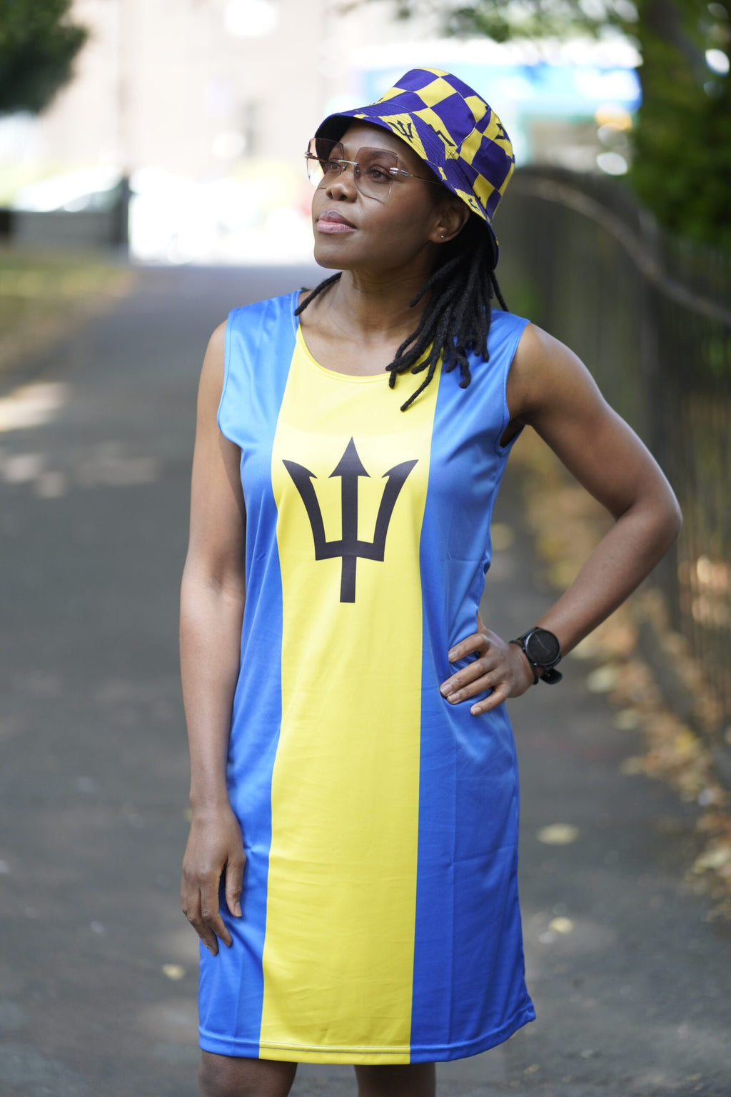 Barbados Flag Dress | Sleeveless Bodycon Shift Dress
