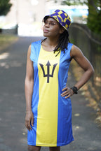 Barbados Flag Dress | Sleeveless Bodycon Shift Dress