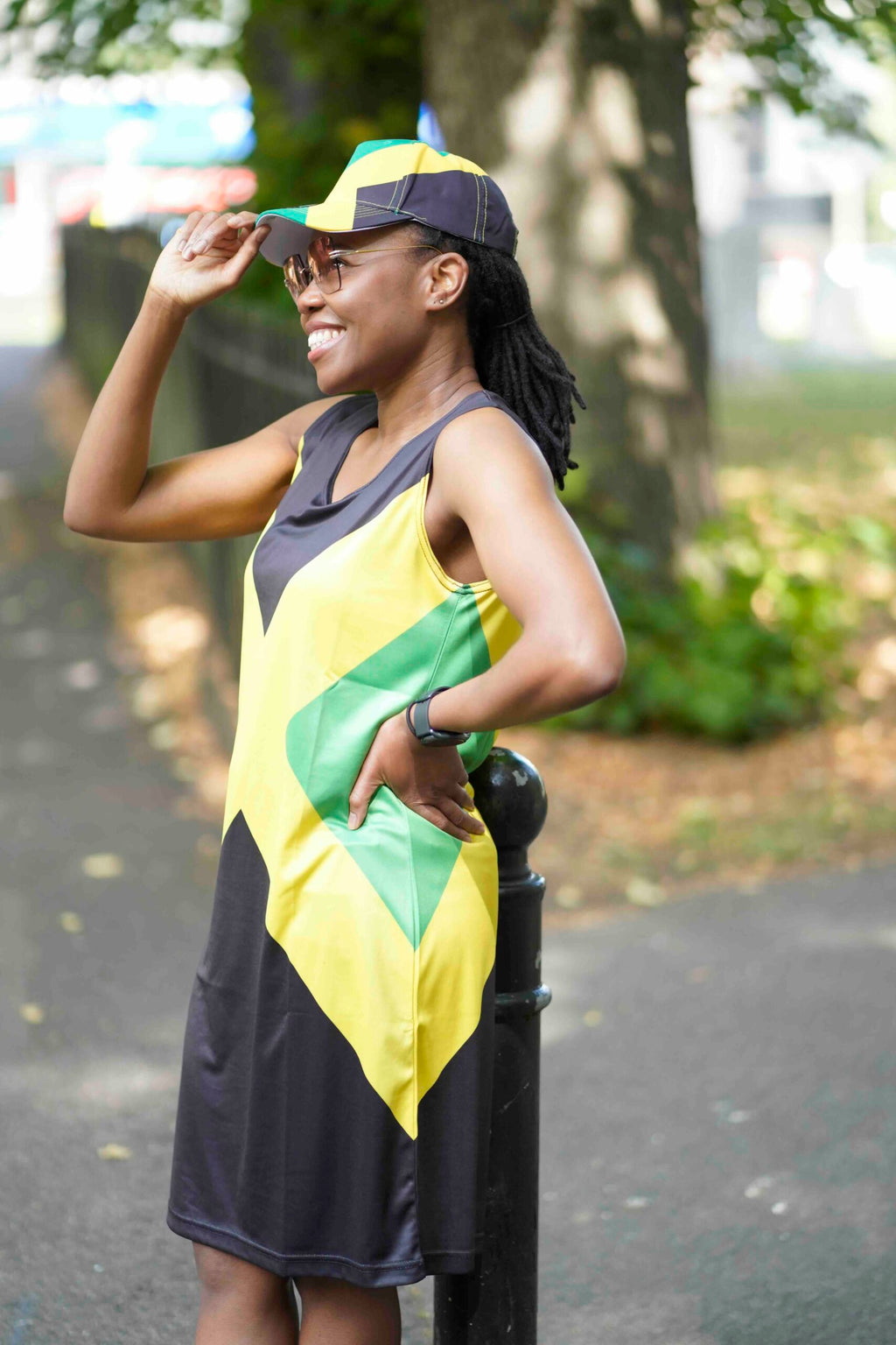 Jamaican Flag Dress | Sleeveless Bodycon Shift Dress