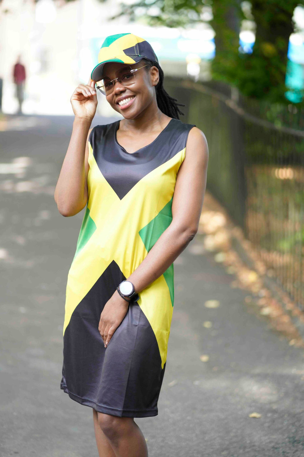 Jamaican Flag Dress | Sleeveless Bodycon Shift Dress