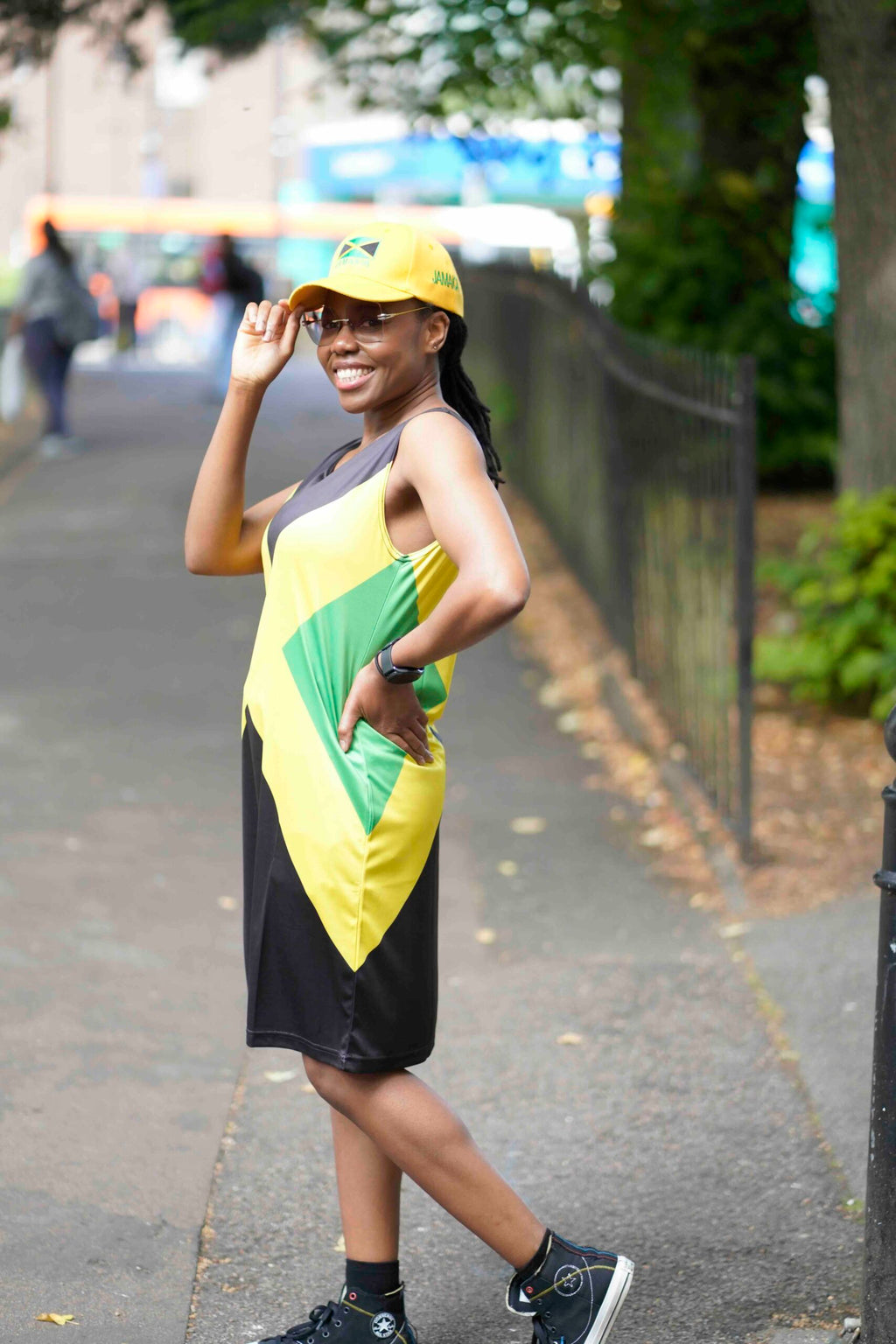 Jamaican Flag Dress | Sleeveless Bodycon Shift Dress
