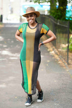 Jamaican Fishnet Dress – Rasta Flag Colors Carnival Outfit