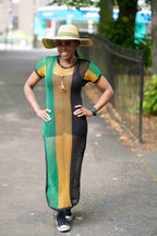 Jamaican Fishnet Dress – Rasta Flag Colors Carnival Outfit