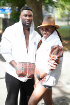 Unisex Afro-Fusion Zip Hoodie sweatshirt - White