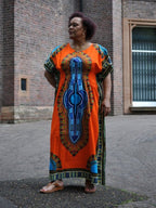100% Cotton Dashiki Kaftan Maxi Dress in Multiple Colours