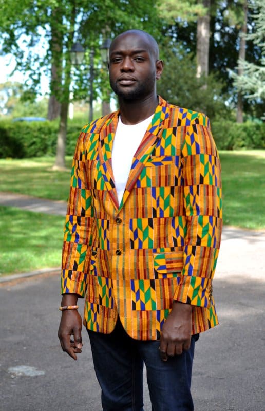 Men African Kente Print Blazer