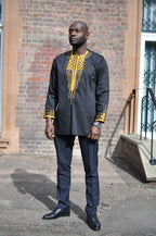 Addo Black & Gold African Embroidery Shirt